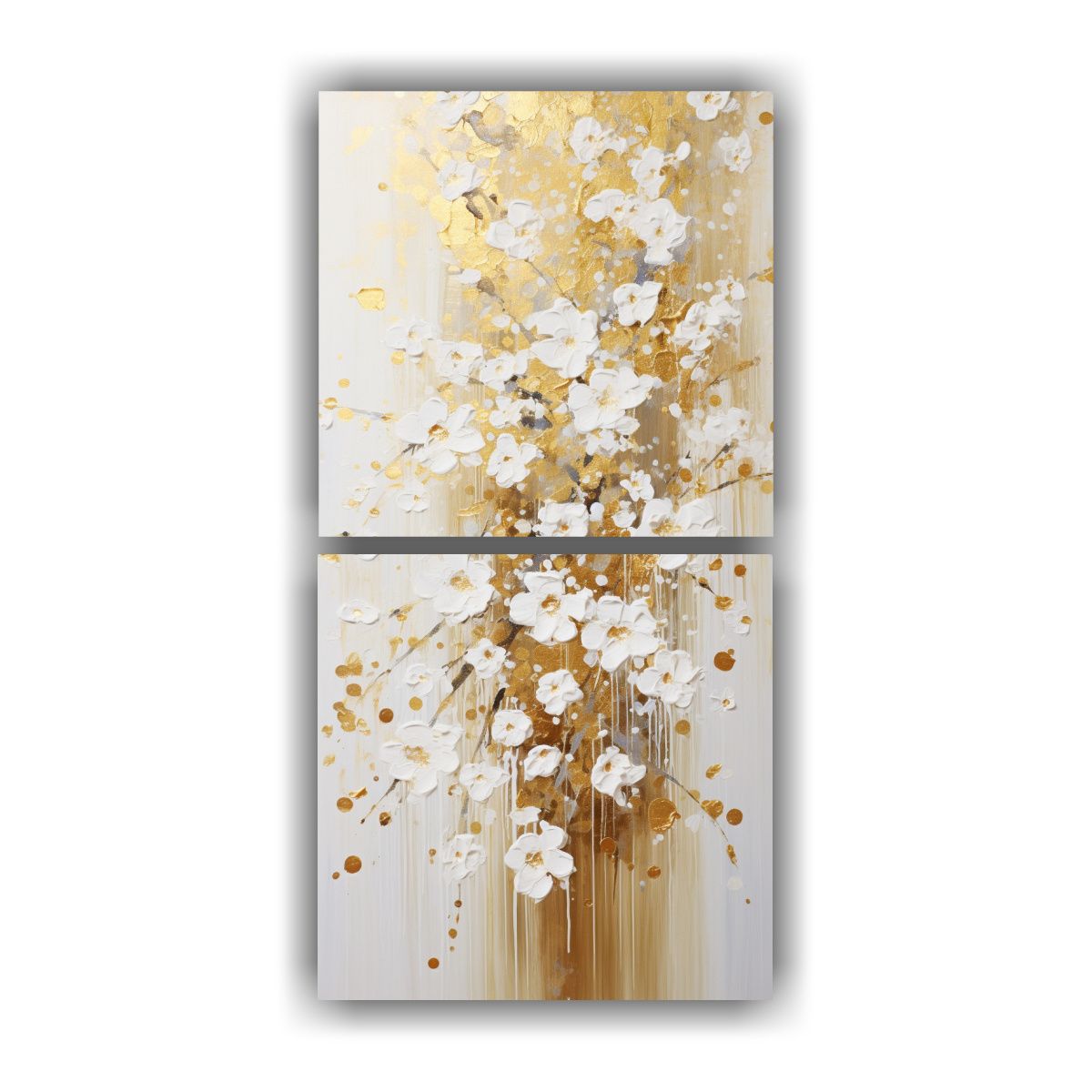 GENERICO - Set 2 Telas En Bastidor Decorativo En Blanco 20x40 Cm