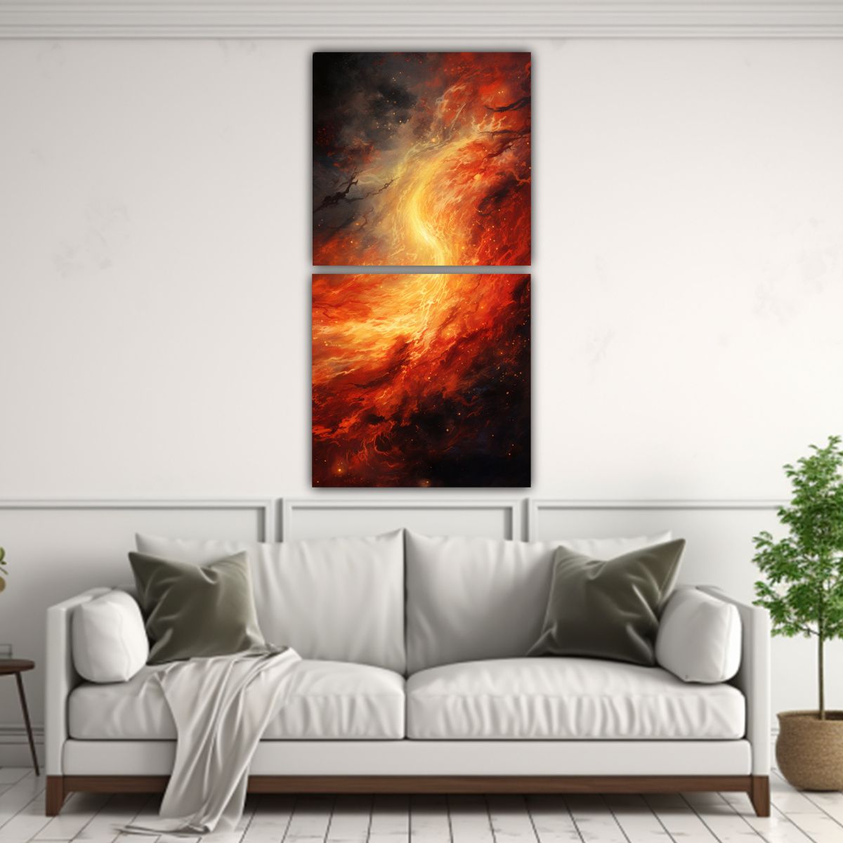 GENERICO - Díptico Enigmático Rastros Ardientes De Un 40x80 Cm