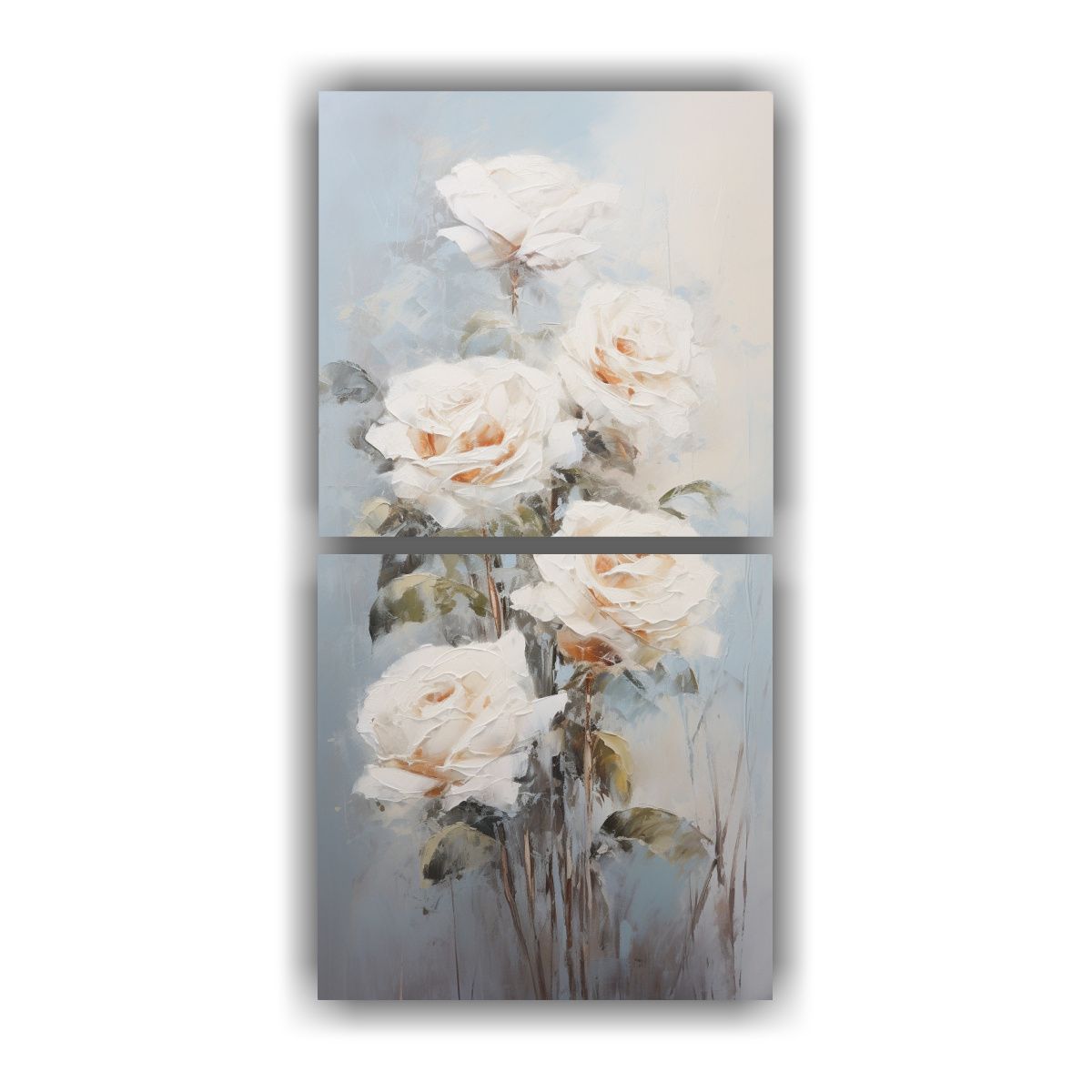 GENERICO - Lienzos Concepto Baño A White Roses Pintura En 50x100 Cm