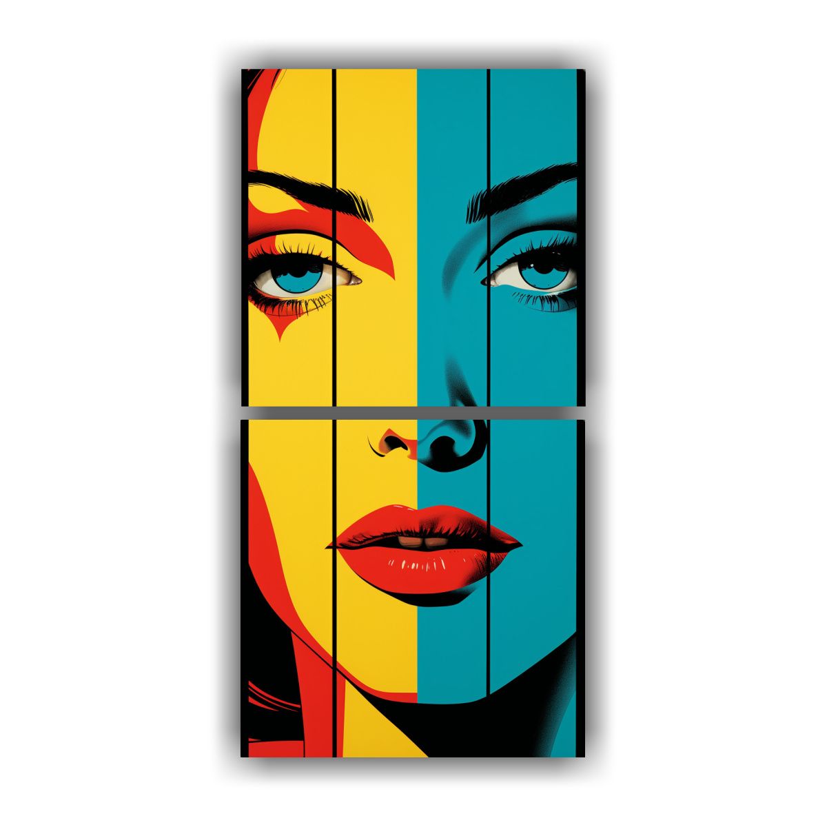 GENERICO - Cuadro Pop Art Con Mujer En Tonos Armonía 40x80 Cm