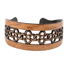 BIJOUTERIA LB20 SPA - Cintillo ancho mod 2 flor - Beige