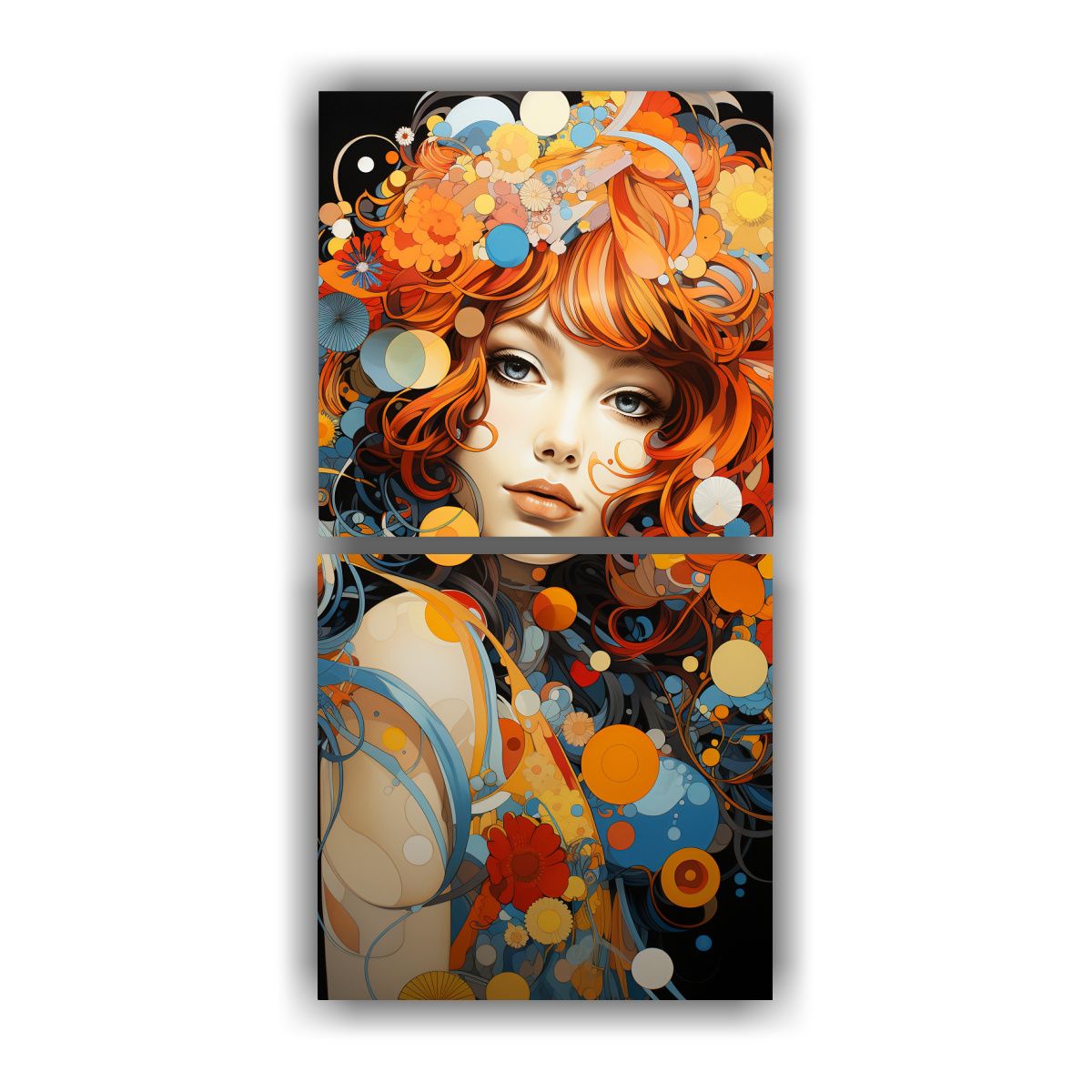 GENERICO - Dos Composiciones Modernas Fantasía Detalles 20x40 Cm