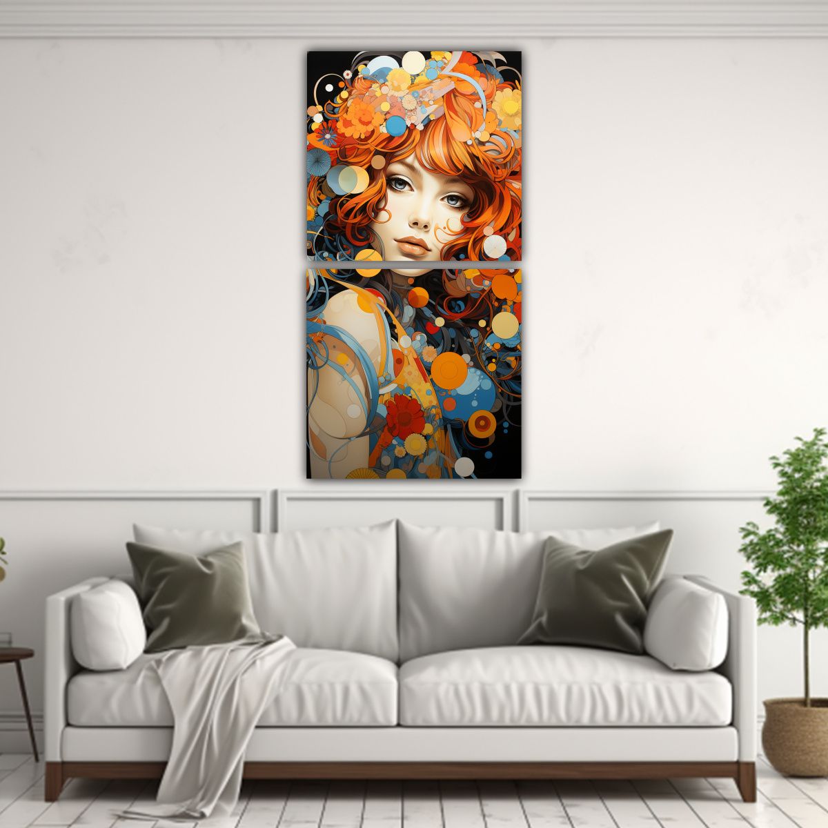 GENERICO - Dos Composiciones Modernas Fantasía Detalles 20x40 Cm