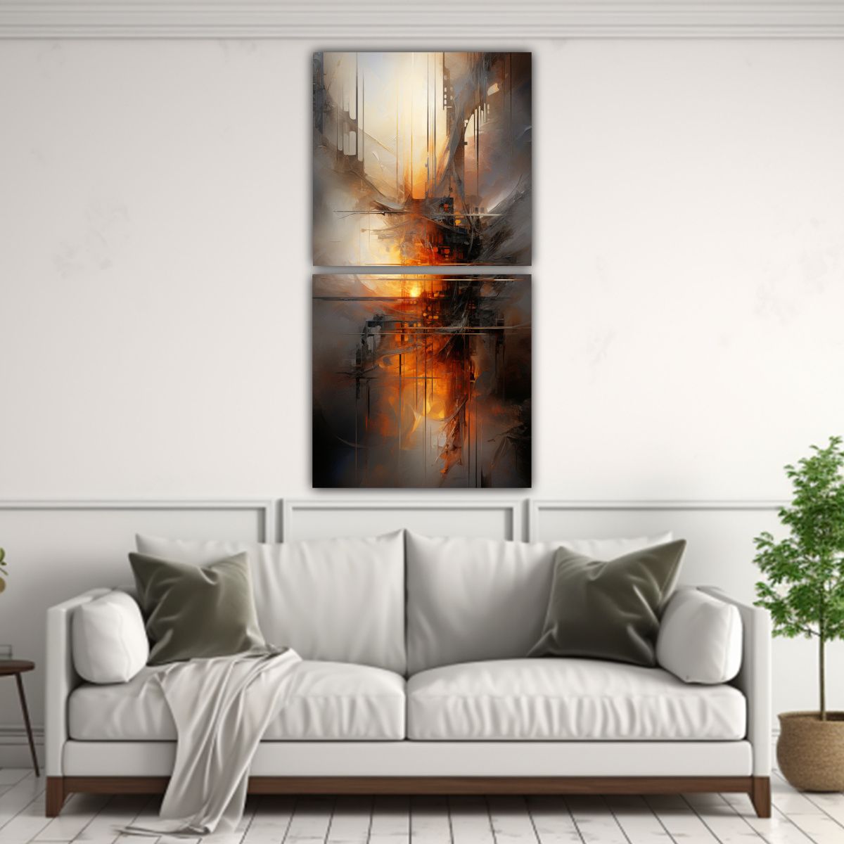 GENERICO - Pintura Abstracta Para Habitación Cálida 50x100 Cm