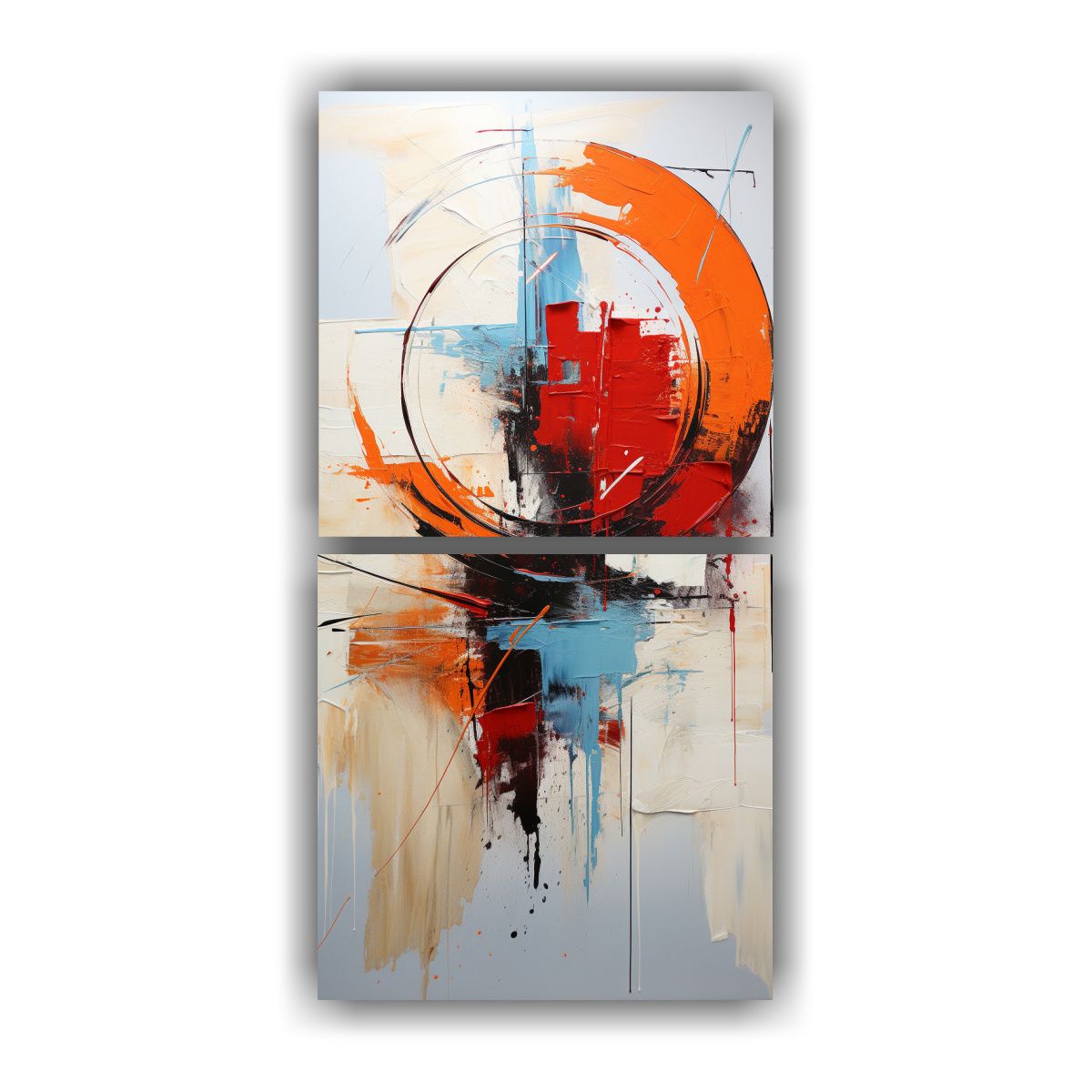 GENERICO - Pinturas Abstractas En Acrílico Contemporáneo 30x60 Cm
