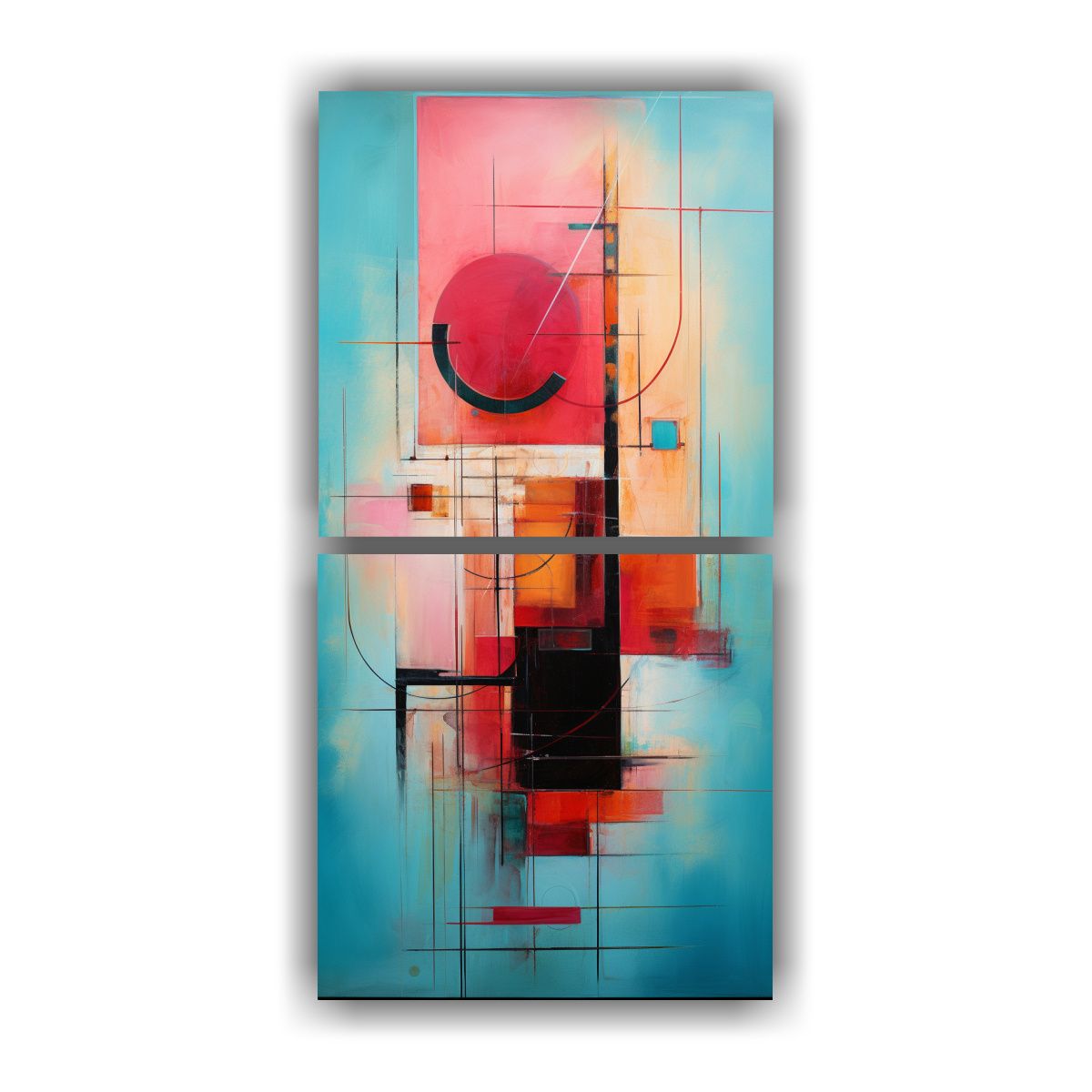 GENERICO - Pinturas Abstractas De Lienzo En Dos Lienzos 60x120 Cm