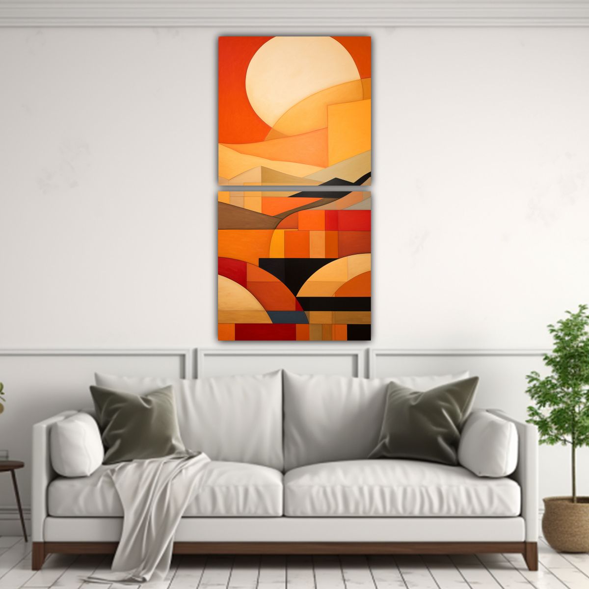 GENERICO - Pinturas Decorativas De Abstracción Geométrica 20x40 Cm