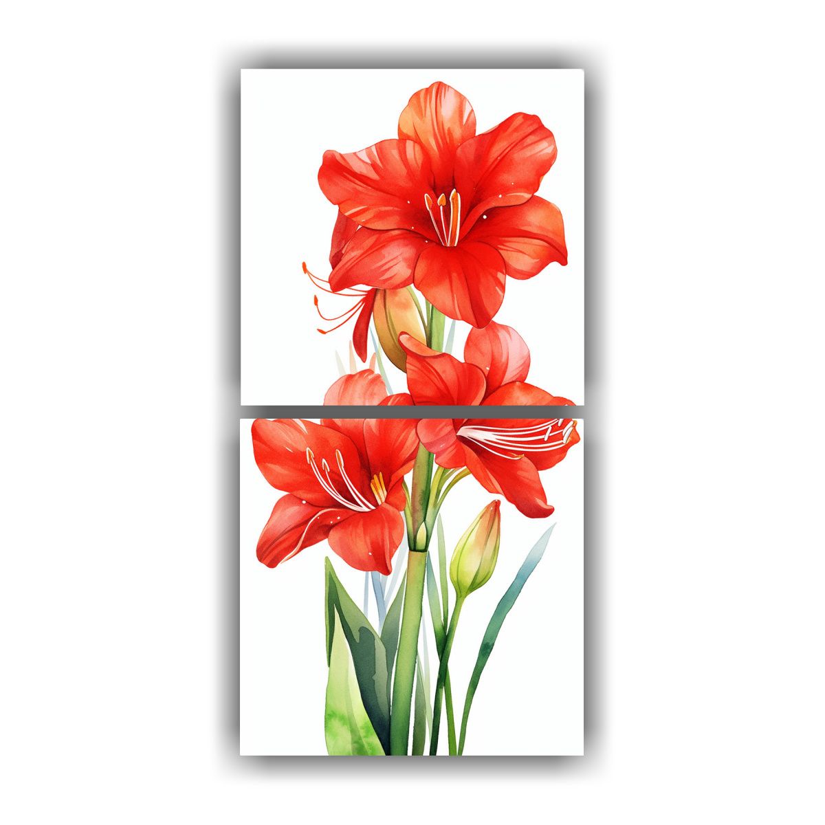 GENERICO - Lienzos Cuadro Efecto Visual Amapolas En 20x40 Cm