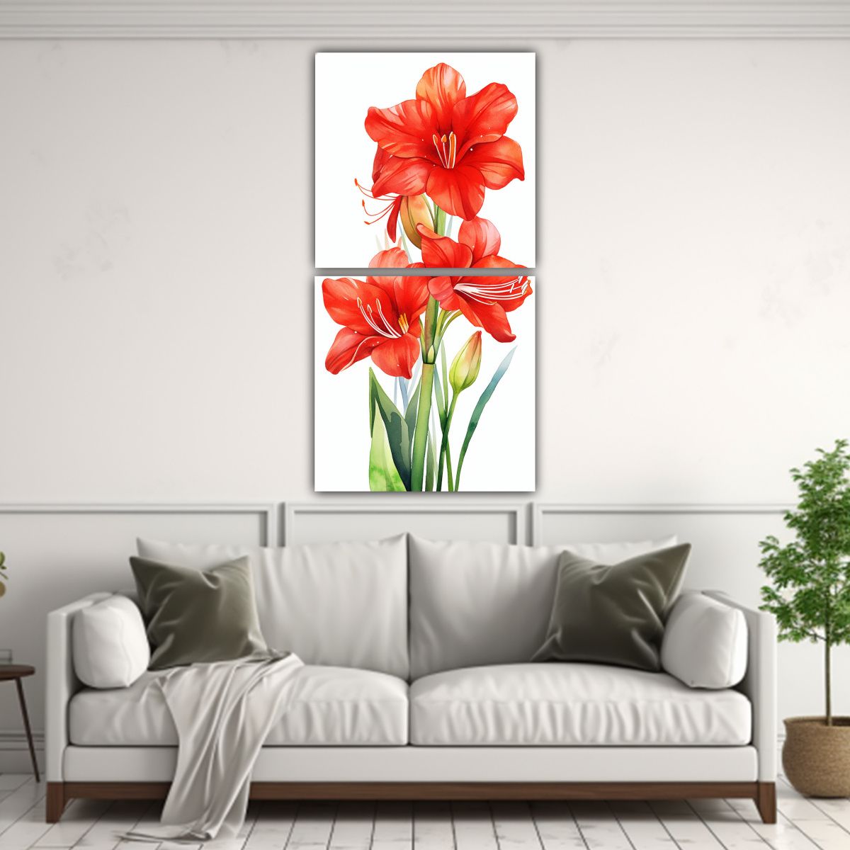 GENERICO - Lienzos Cuadro Efecto Visual Amapolas En 20x40 Cm