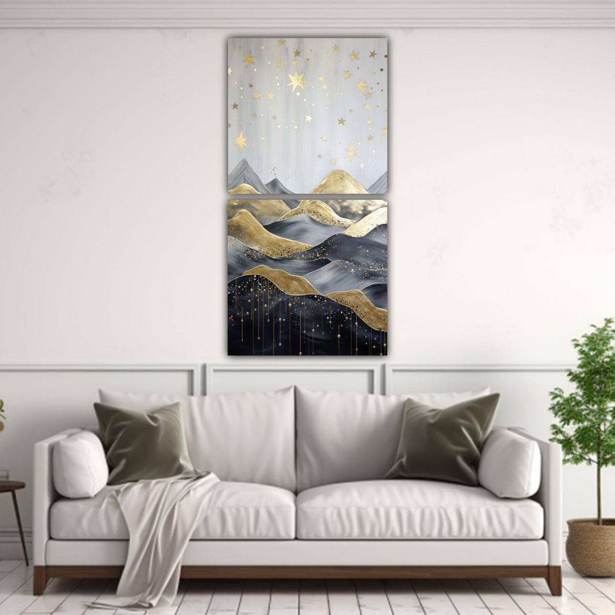 GENERICO - Cuadros Vintage De Paisajes Montañosos Con 50x100 Cm