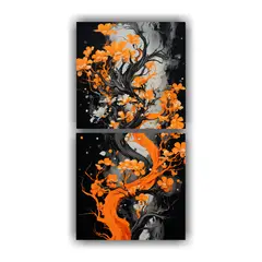 GENERICO - Set 2 Lienzos Hermoso Clásico A Árbol De 60x120 Cm