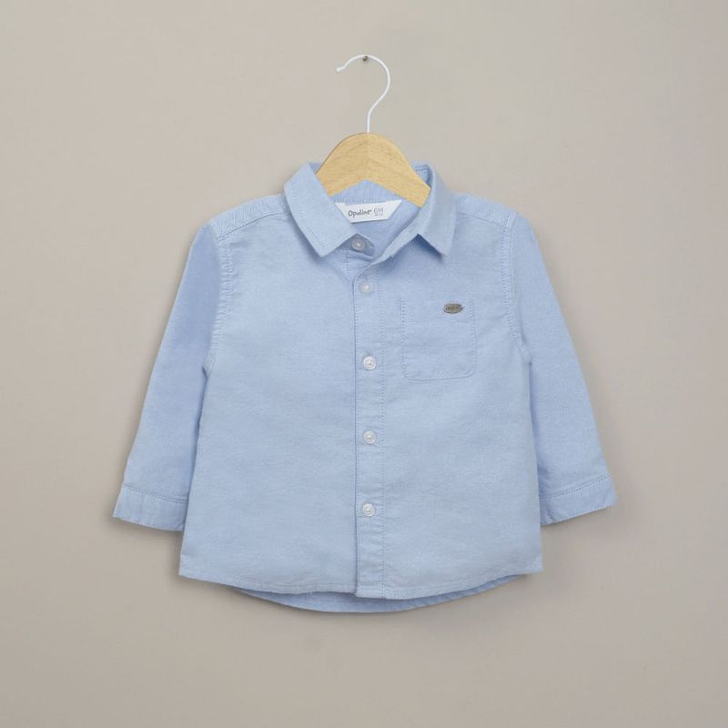 OPALINE - Camisa oxford celeste de niño 40788