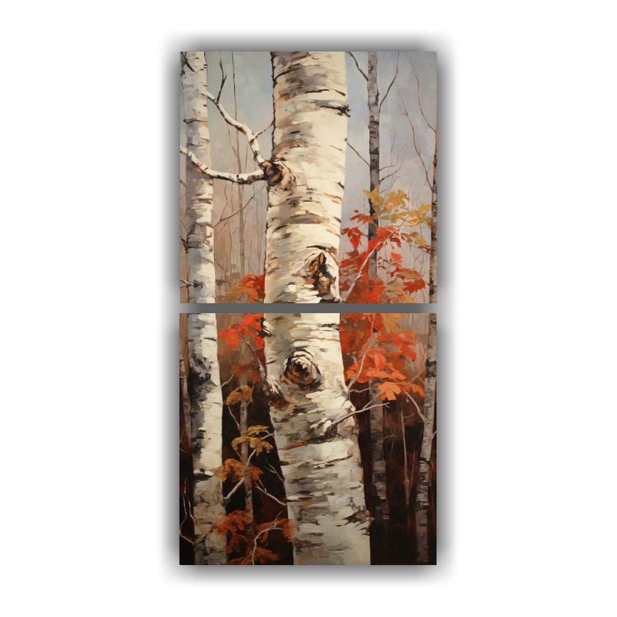 GENERICO - Pintura Abstracta Elegante De árboles De Abedul 60x120 Cm