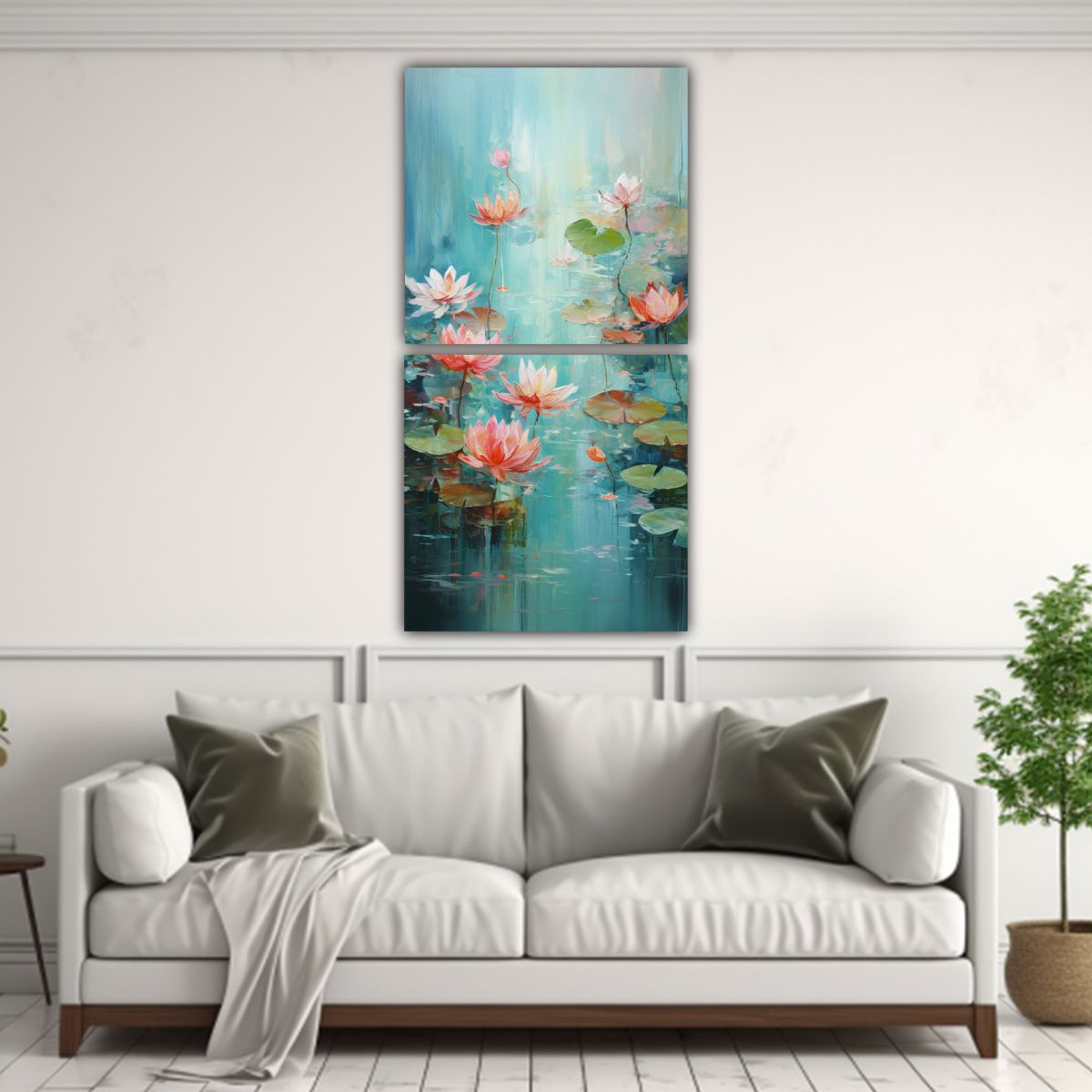 GENERICO - Cuadro Decorativo De Elegancia Con Dos Peces 20x40 Cm