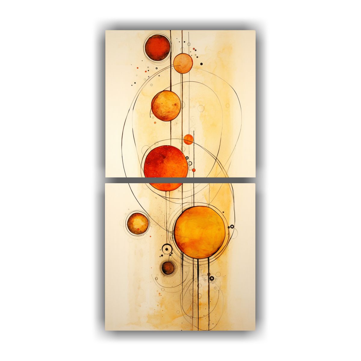 GENERICO - Cuadros Set 2 Lienzos Movimiento Lineales 20x40 Cm