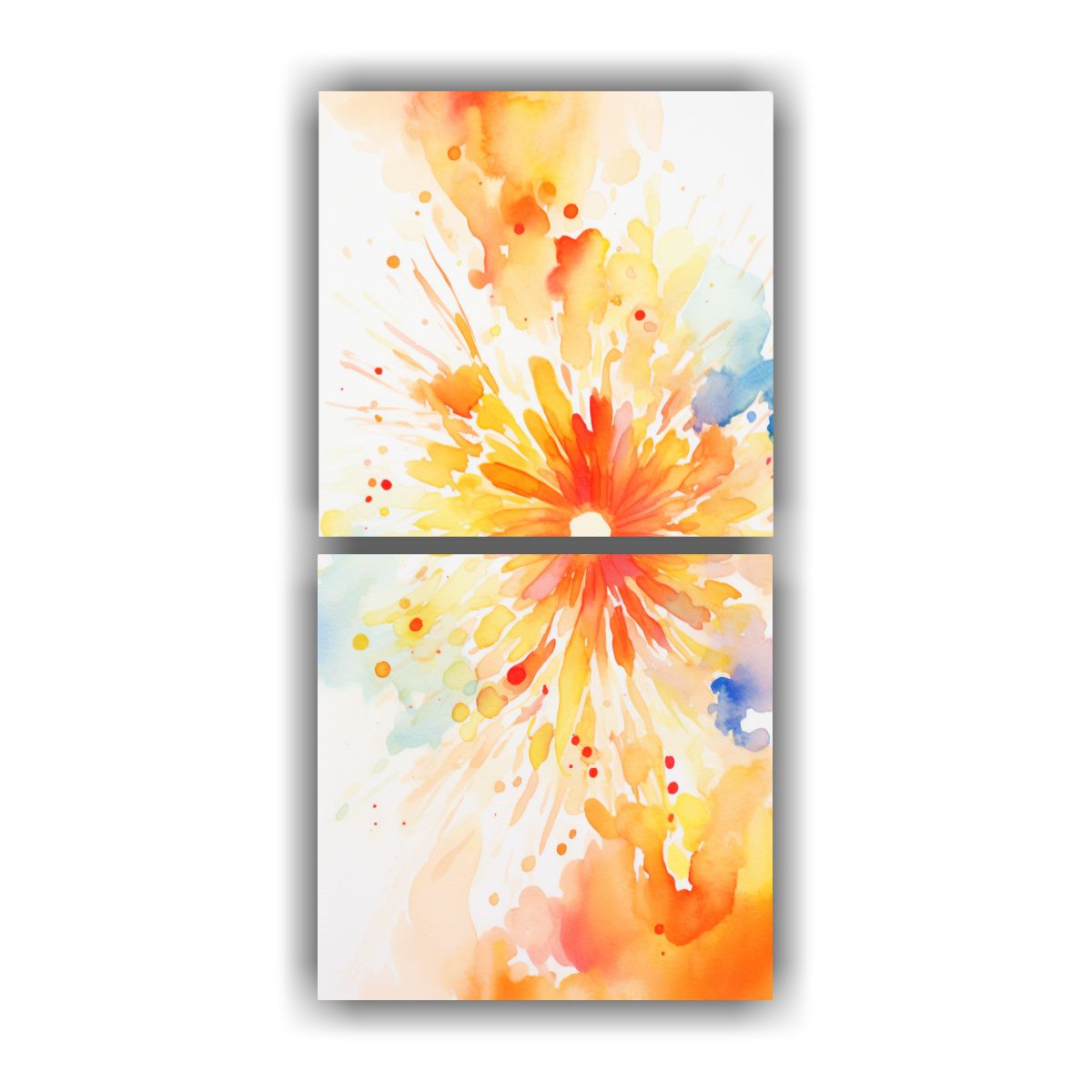 GENERICO - Diptico Venta Rayos Del Sol Estilo Acuarelas 30x60 Cm