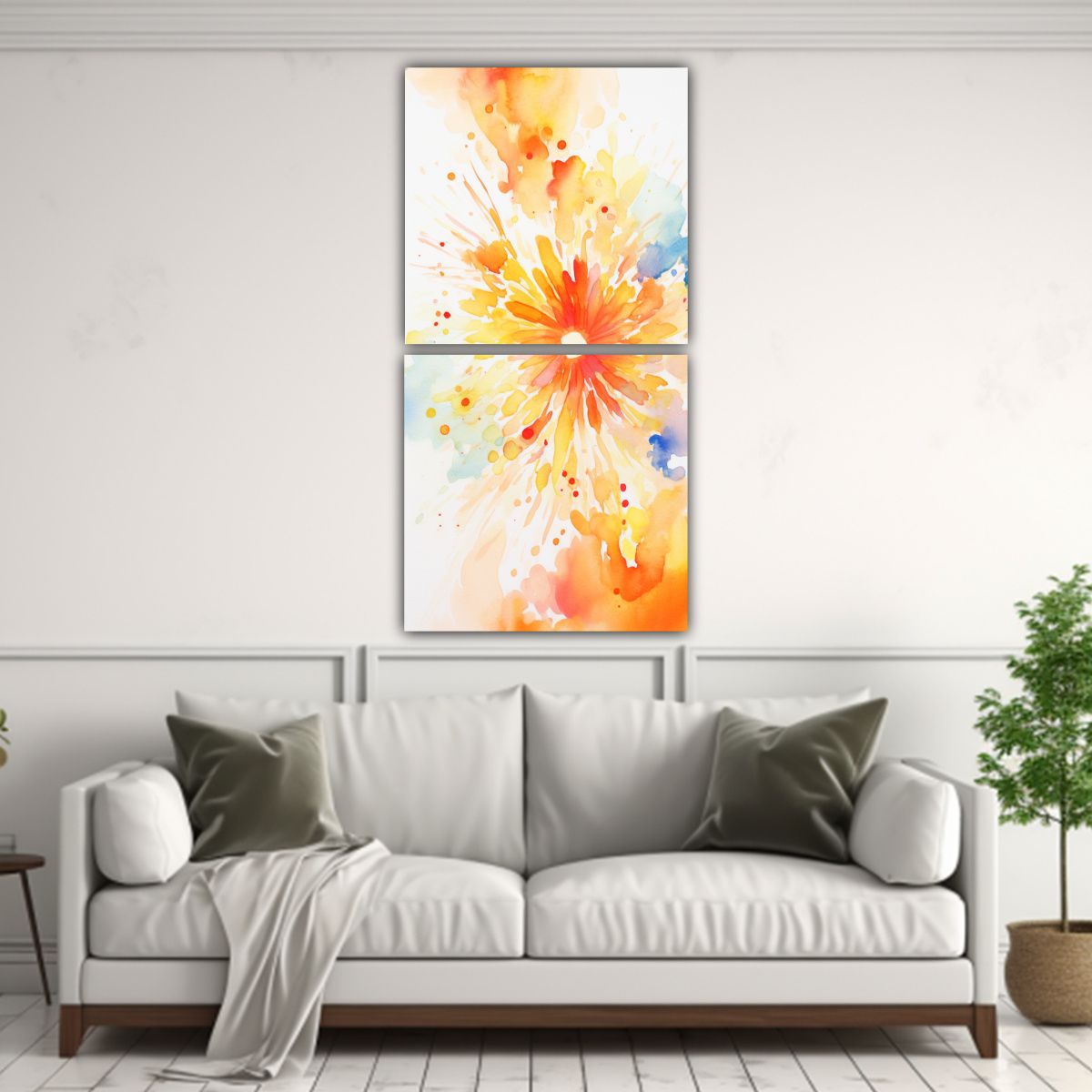 GENERICO - Diptico Venta Rayos Del Sol Estilo Acuarelas 30x60 Cm