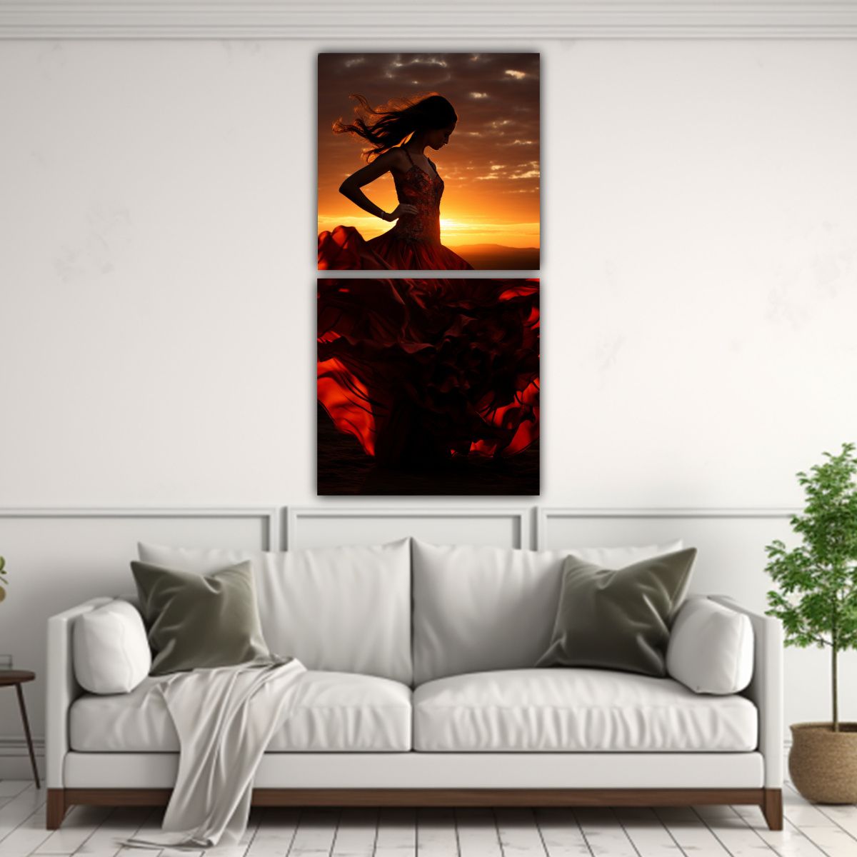 GENERICO - Pintura Mural Exposición Flamenco Abstracto 50x100 Cm