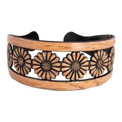 BIJOUTERIA LB20 SPA - Cintillo ancho mod 3 flor - Beige