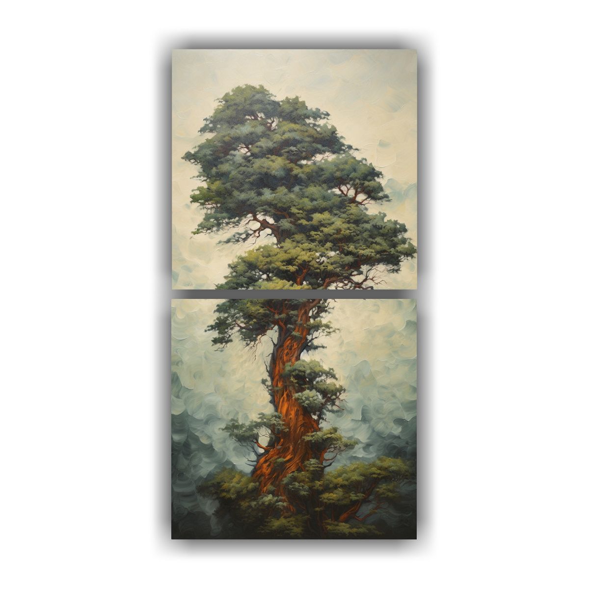 GENERICO - Pintura Abstracta Innovadora De Un Ciprés En 40x80 Cm