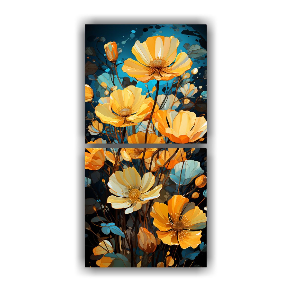 GENERICO - Pinturas Decorativas De Dos Telas En Bastidor Con 20x40 Cm