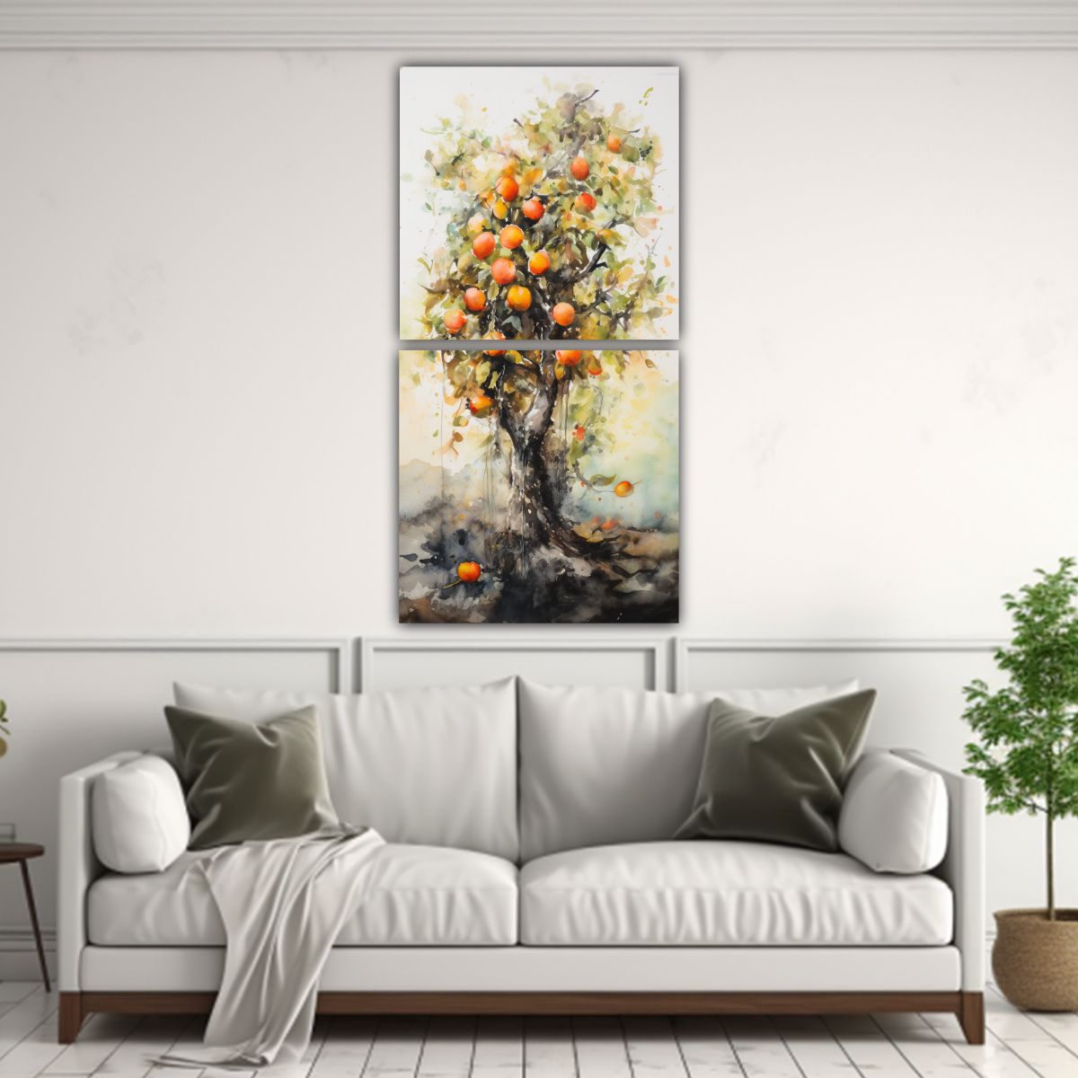 GENERICO - Cuadro De Colores Clásicos Con Dos Composiciones 60x120 Cm