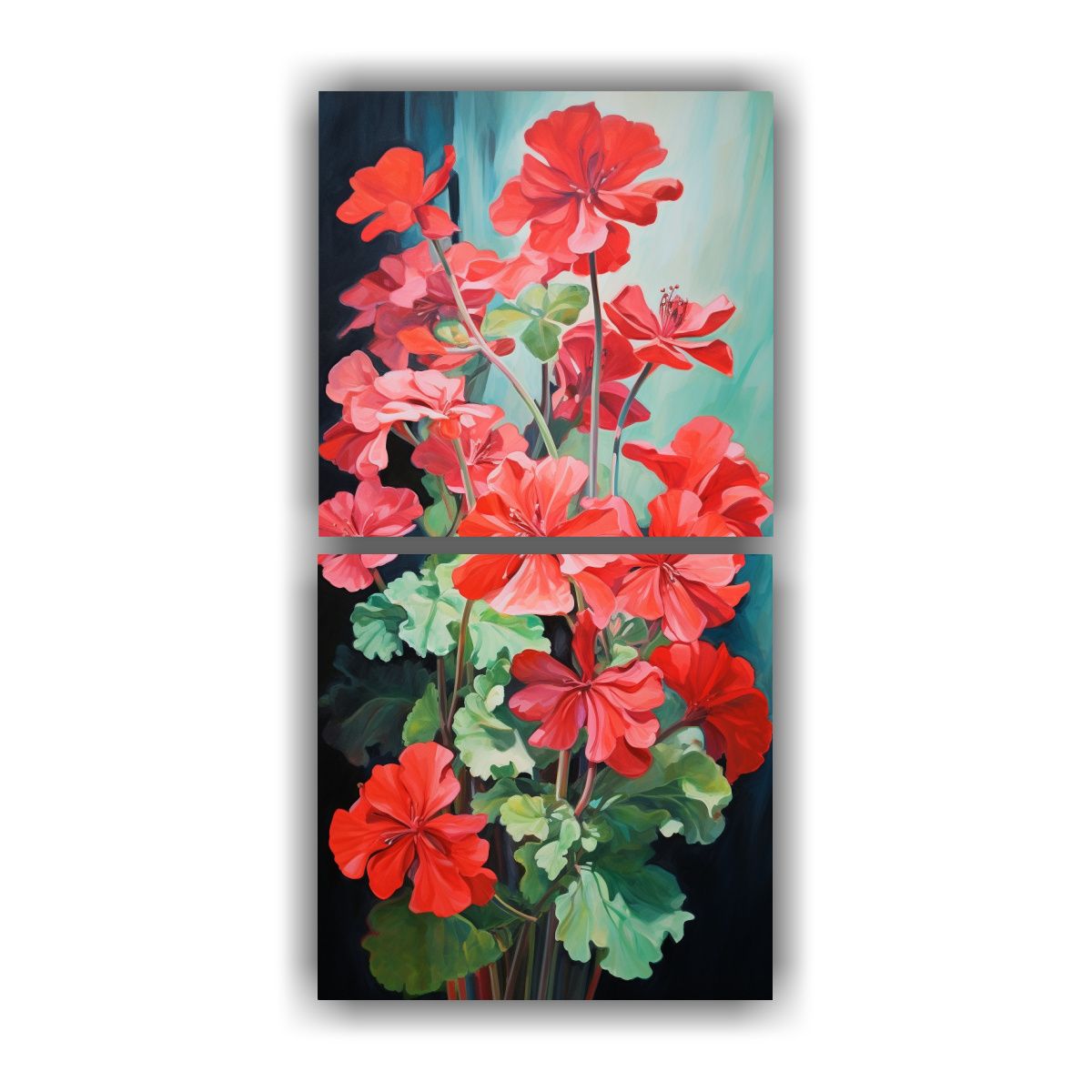 GENERICO - Lienzos De Tela Forma Actuales Geranio Flores 50x100 Cm