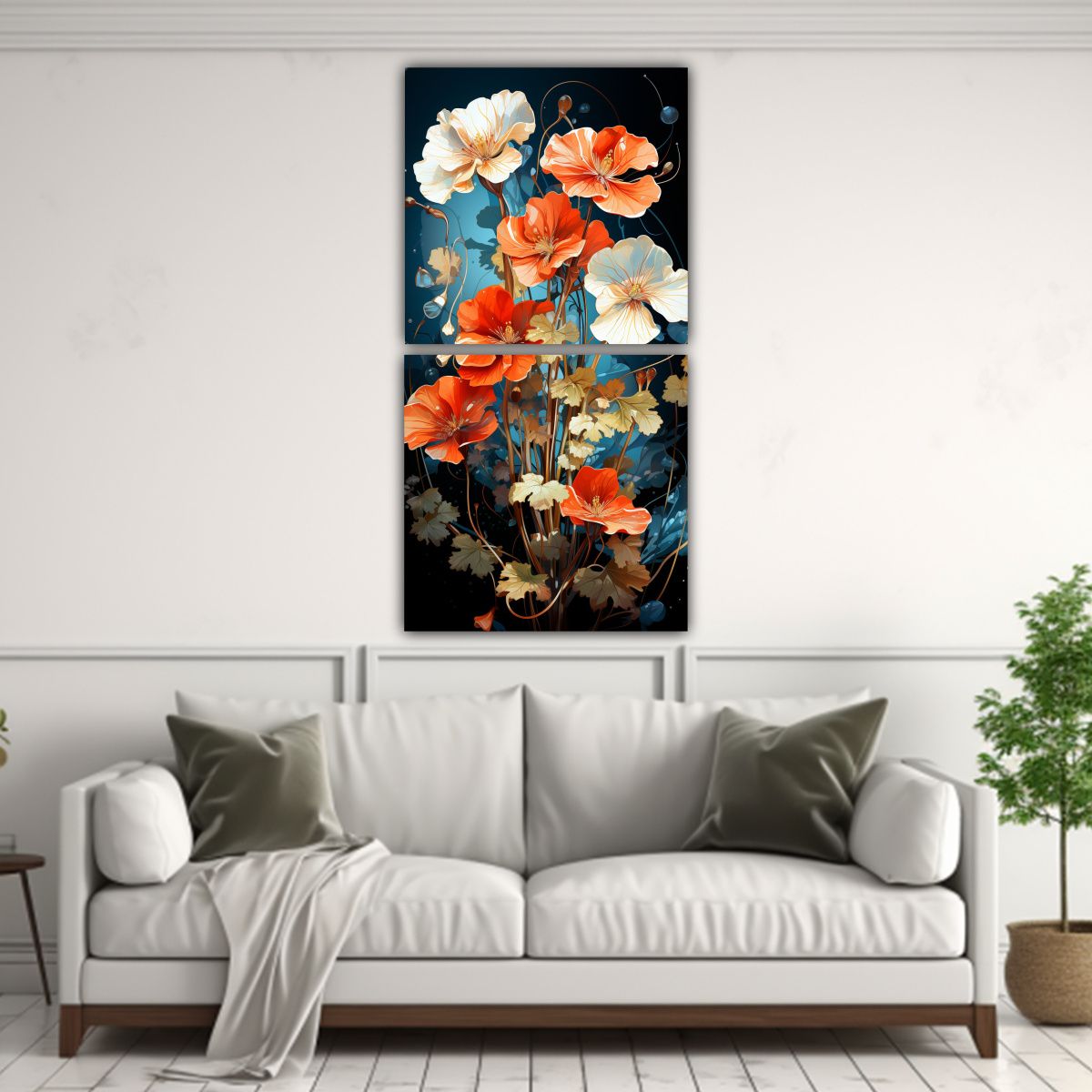 GENERICO - Lienzos Modernos Creatividad Nasturtium Herbs 40x80 Cm