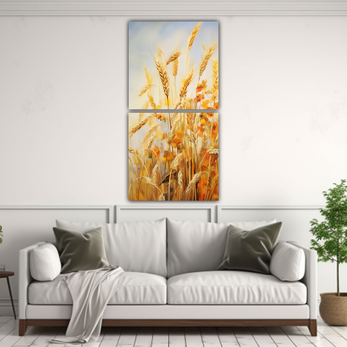 GENERICO - Cuadros Modernos Representación Hierbas Grano 20x40 Cm