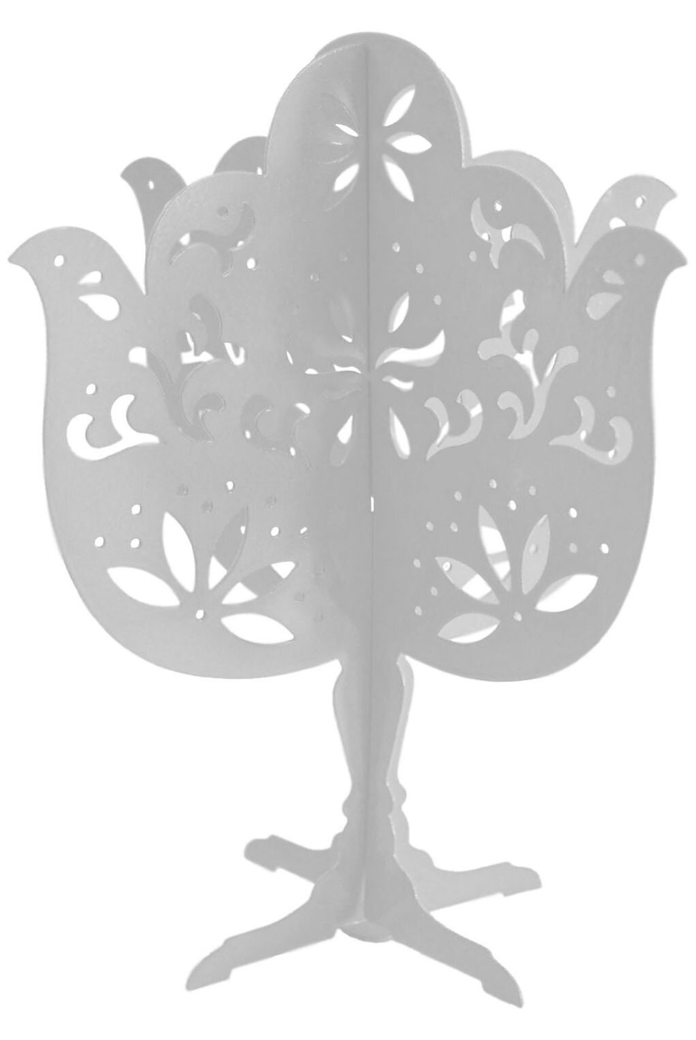 SOHOGAR - Porta Joyas Árbol Metal Blanco
