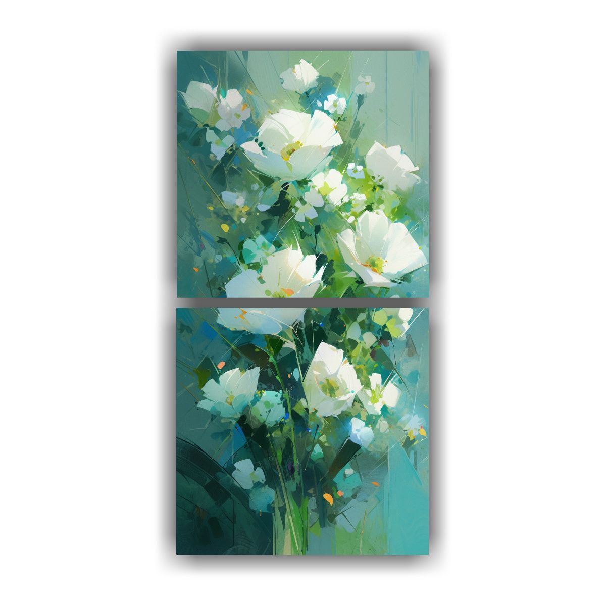 GENERICO - Pintura Lienzo Abstracción Única Flores En 30x60 Cm