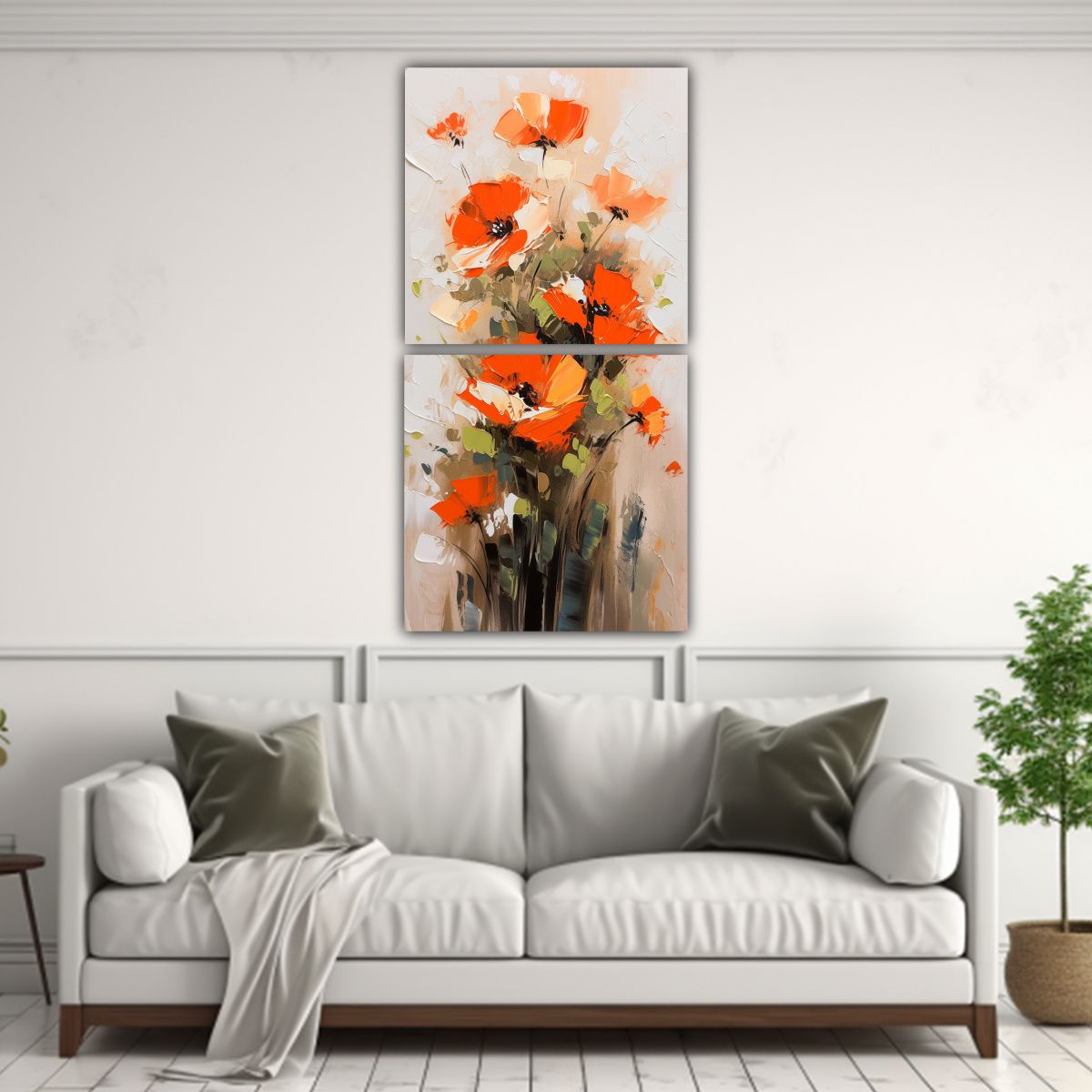 GENERICO - Cuadro Hermoso De Armonía Cromática A Flores 40x80 Cm