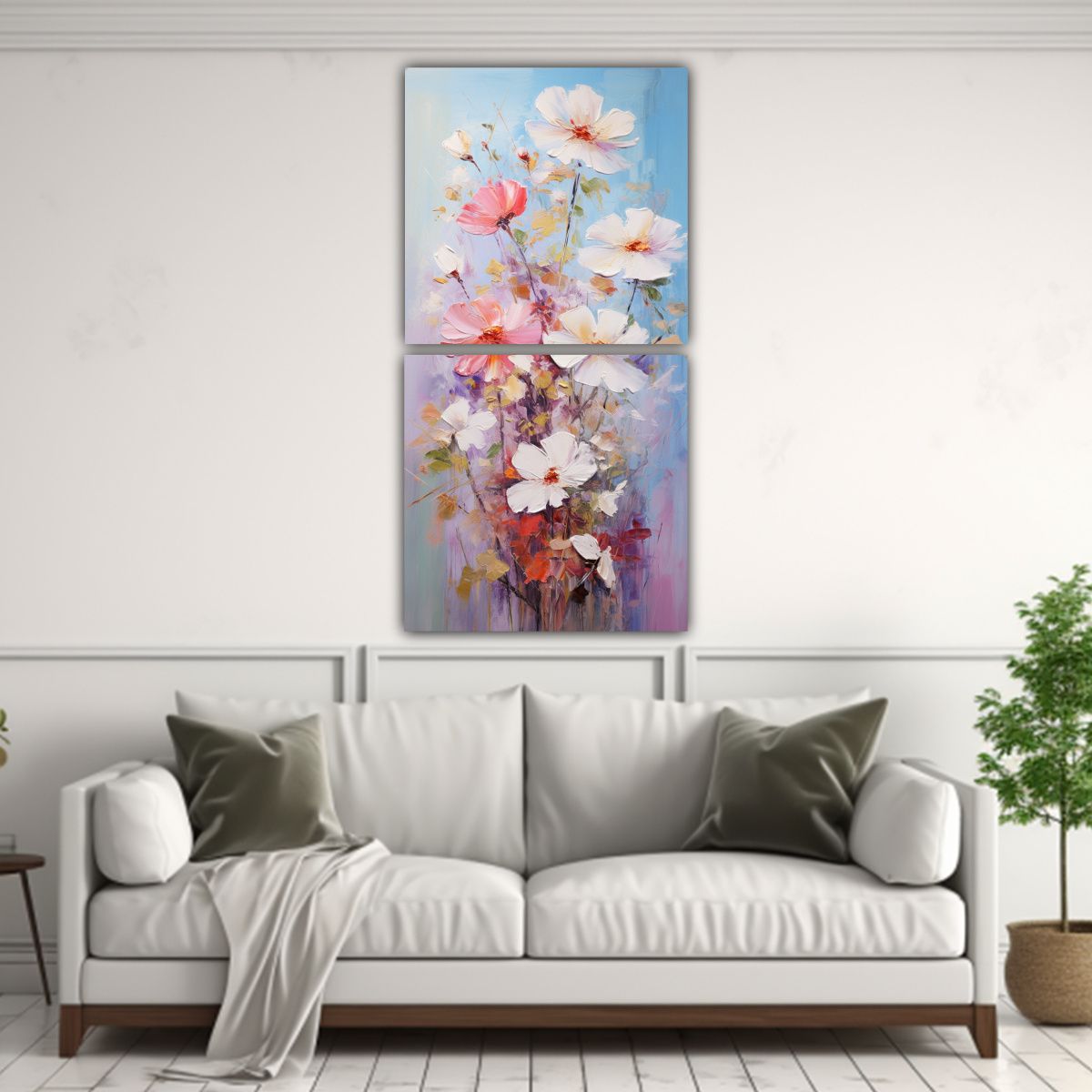 GENERICO - Pintura Floral En Lienzo Estilo Decorativo En 50x100 Cm