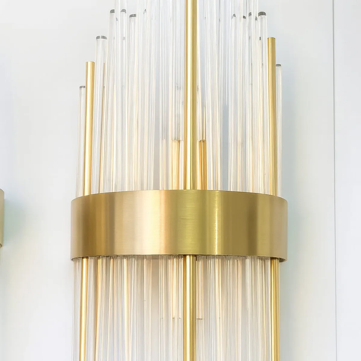 GENERICO - Aplique De Pared Decorativo Dorado Tubos De Cristal E14 Dorada