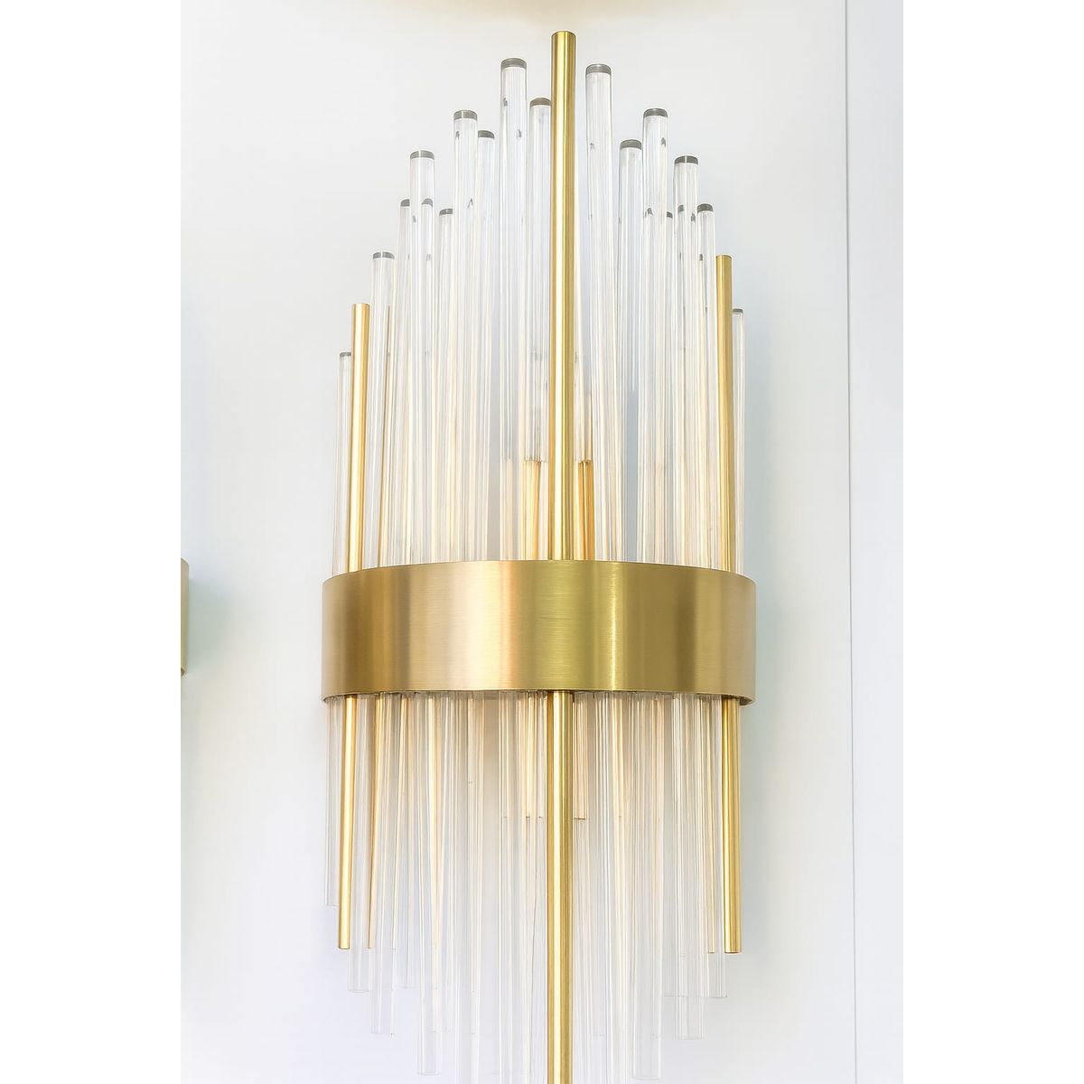 GENERICO - Aplique De Pared Decorativo Dorado Tubos De Cristal E14 Dorada