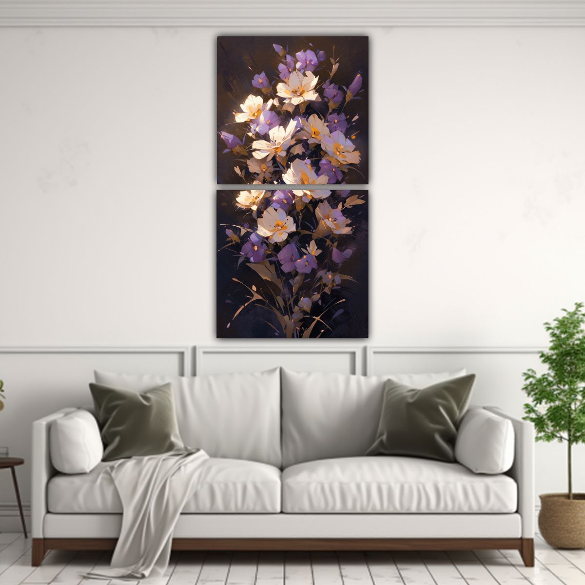 GENERICO - Pintura Decorativa Inspiración Púrpura Y Oro En 50x100 Cm