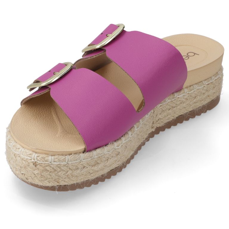 Sandalia Plataforma 5cm Mujer Eco Cuero Morado