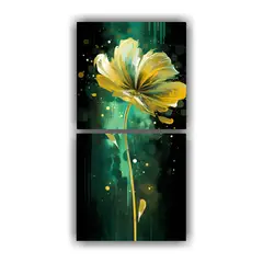 GENERICO - Cuadro De Pared Estilo Pop Art Verde Y Dorado Con 20x40 Cm