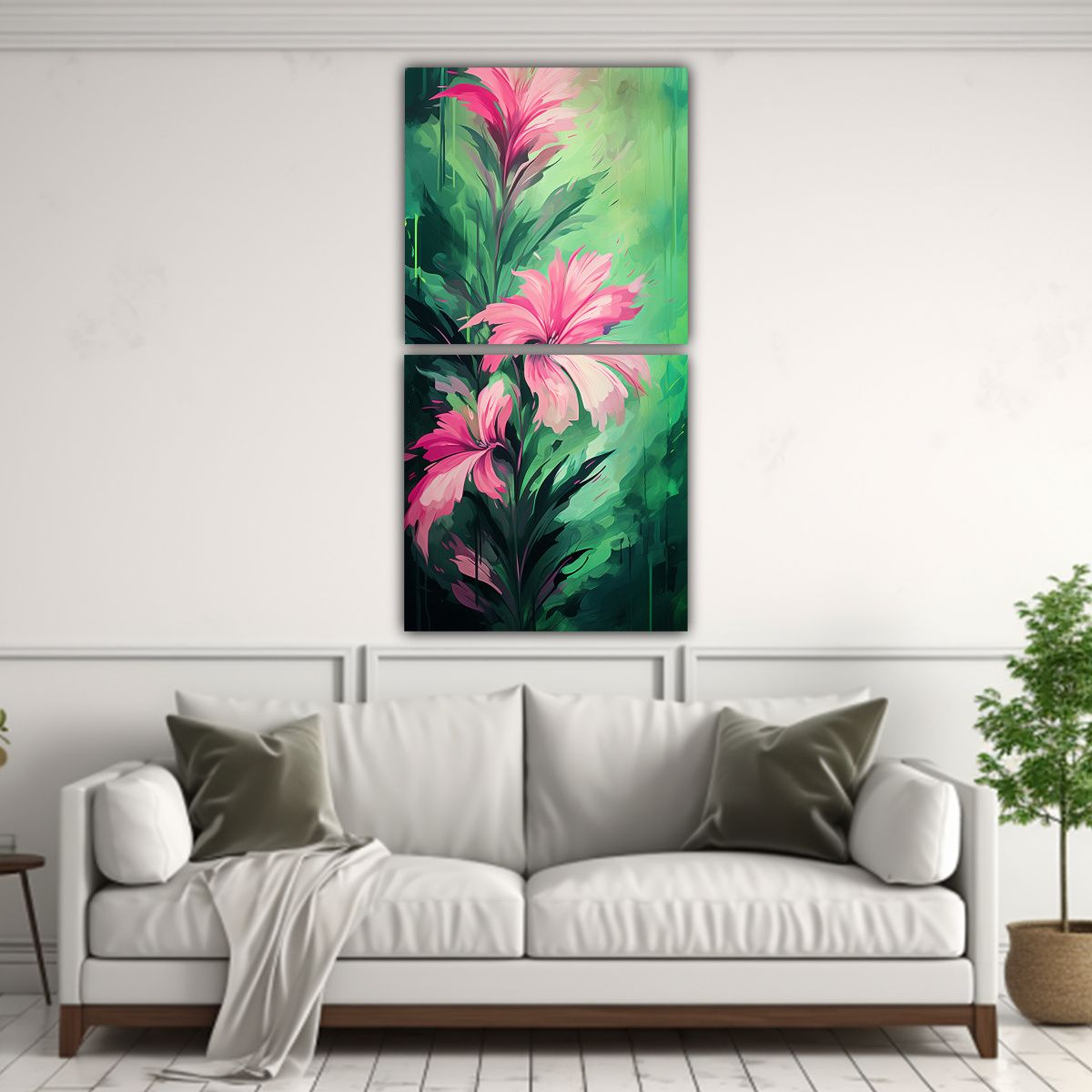 GENERICO - Conjunto 2 Telas En Bastidor Calidad Alta 30x60 Cm