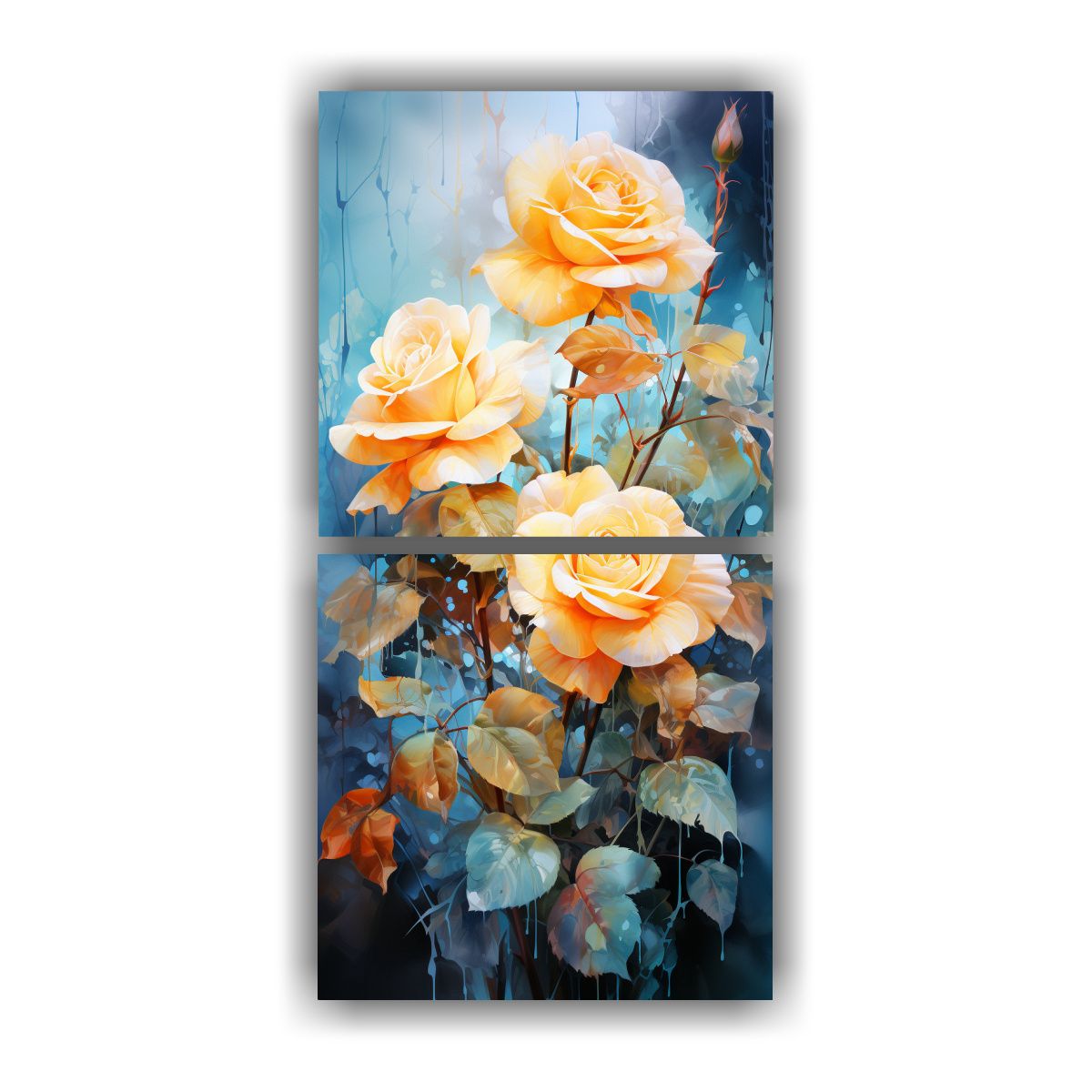 GENERICO - Cuadro Hermoso Adorable A Rosas Amarillo Y 20x40 Cm