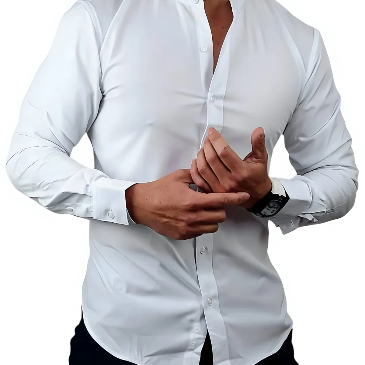 BLUE MOUNTAIN - Camisa Cuello Mao Hombre