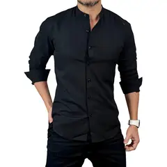 BLUE MOUNTAIN - Camisa Cuello Mao Hombre