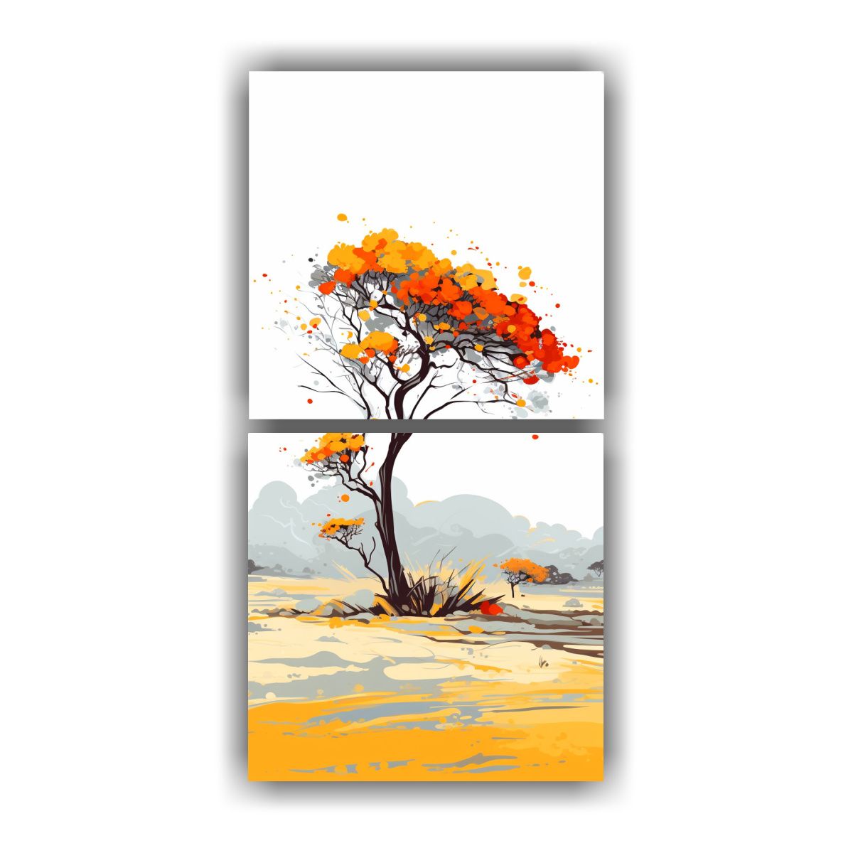 GENERICO - Lienzos De Tela Savanna And Desert Tree En 40x80 Cm