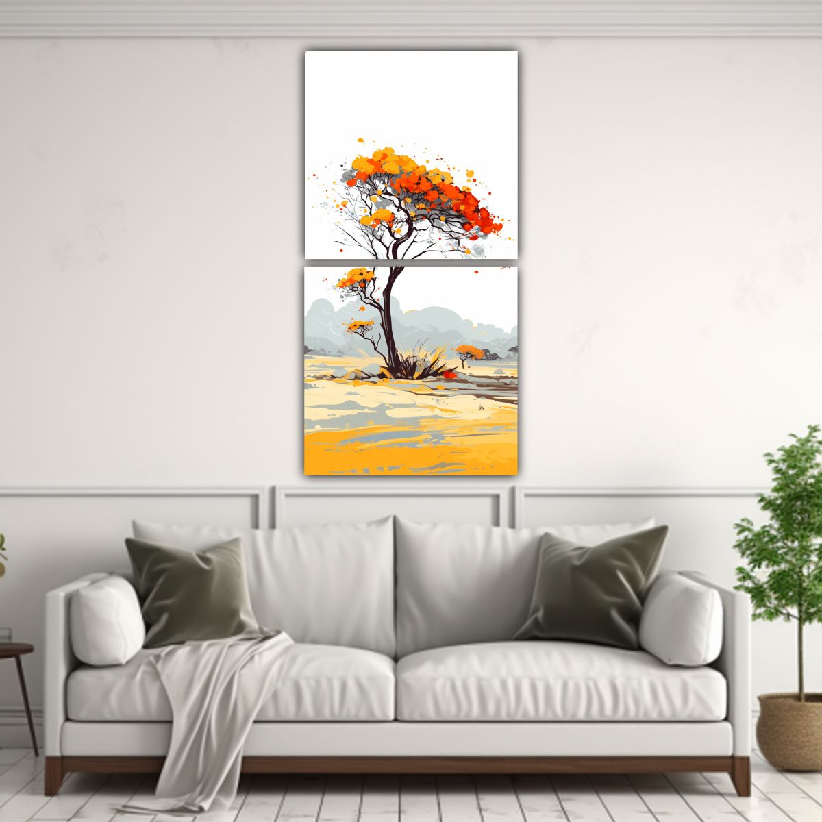 GENERICO - Lienzos De Tela Savanna And Desert Tree En 40x80 Cm
