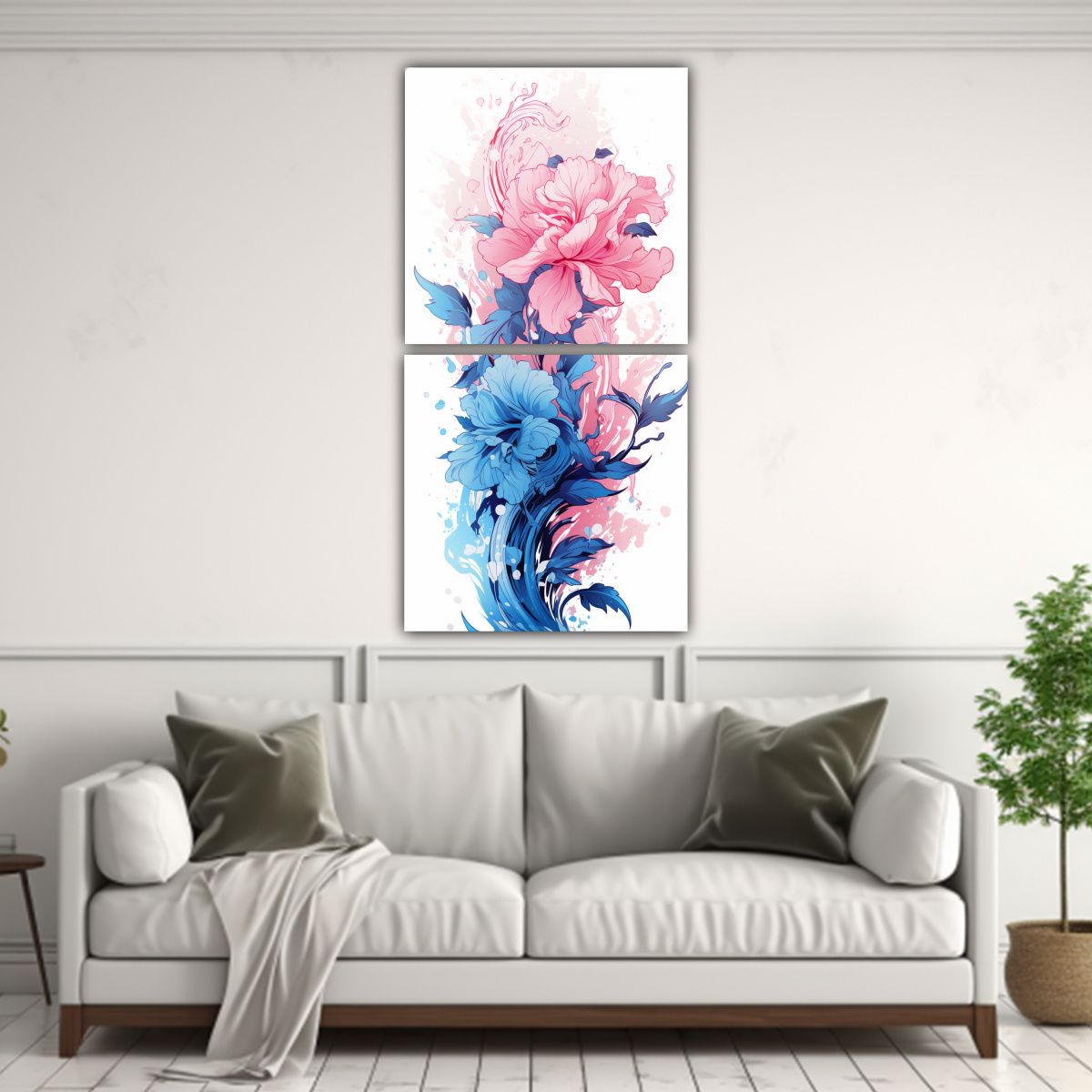 GENERICO - Lienzos Enigmáticos Rosa Y Azul Atmosfera 30x60 Cm