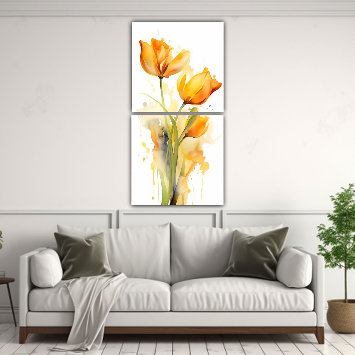 GENERICO - Cuadro Decorativo Visión A Flores Tulipanes 20x40 Cm