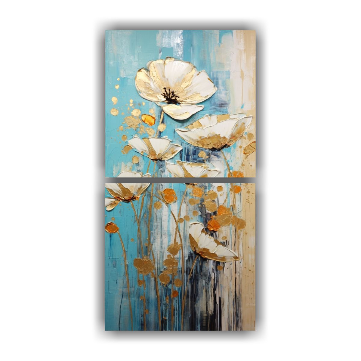 GENERICO - Pintura En Lienzo Dos Telas En Bastidor 60x120 Cm