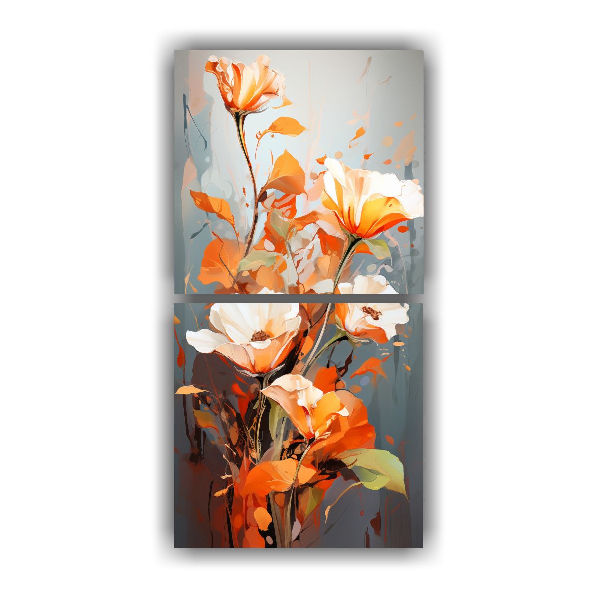 GENERICO - Cuadros Patrón Intenso Elegancia Blanco Y 40x80 Cm