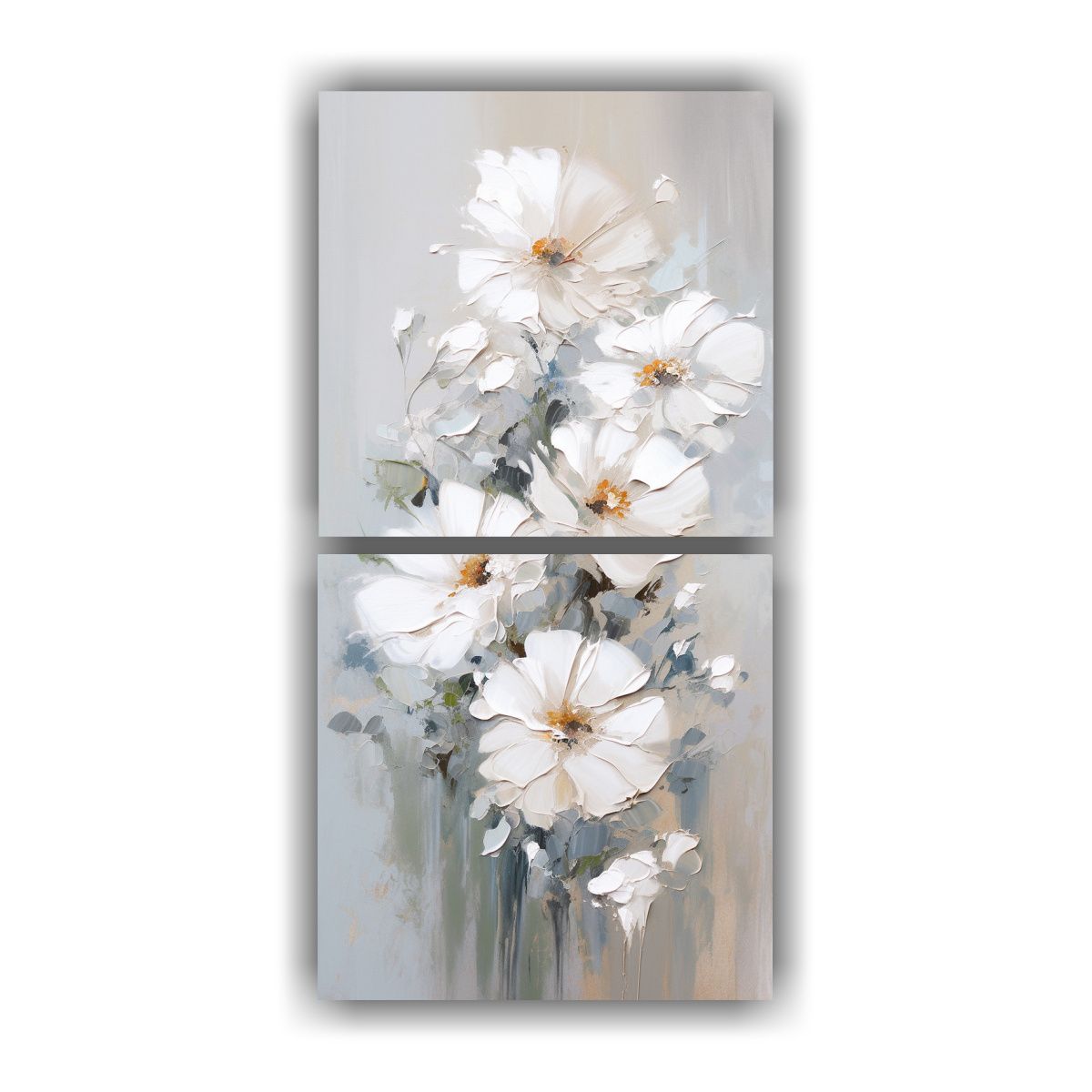 GENERICO - Dos Composiciones Decoración Único Pintura De 40x80 Cm