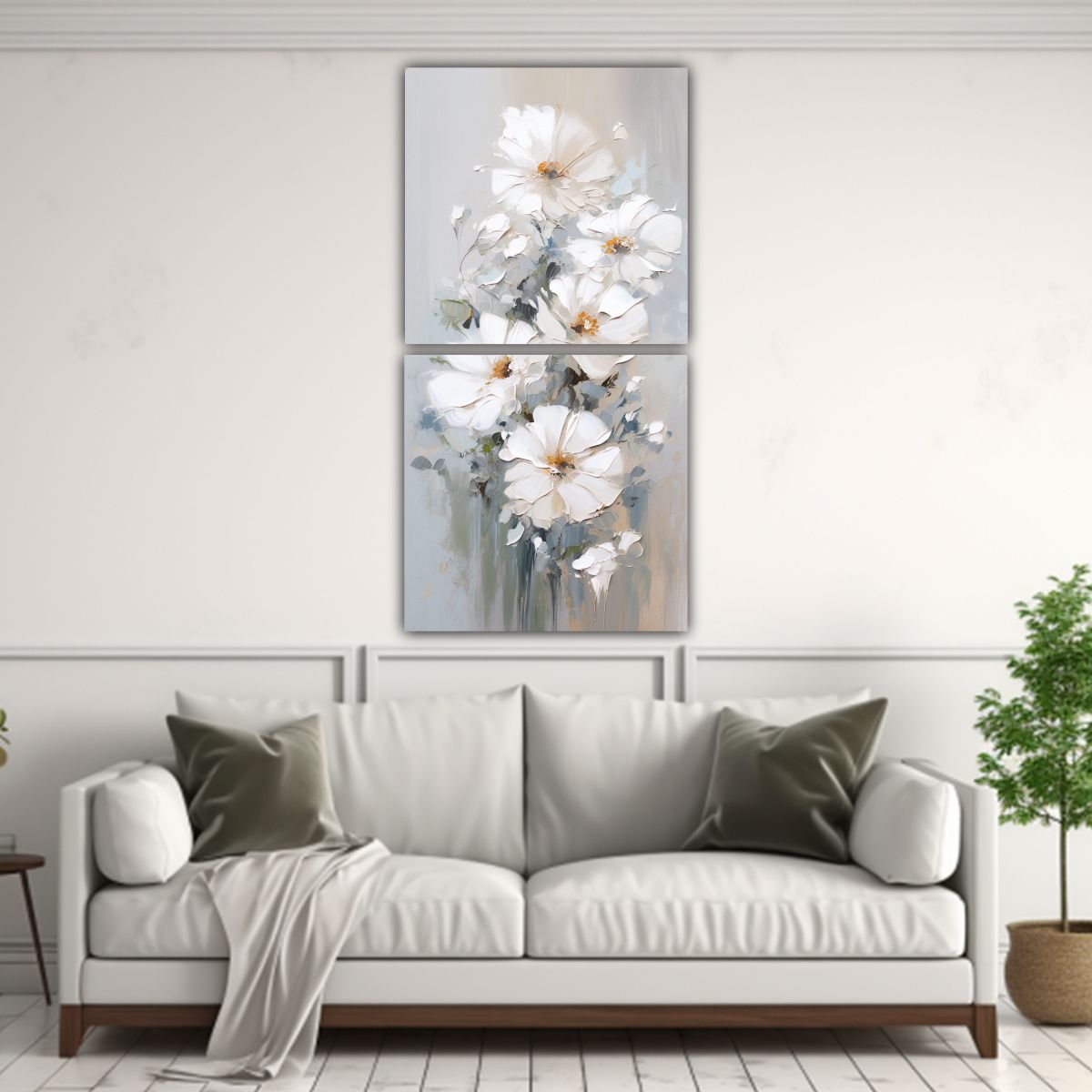 GENERICO - Dos Composiciones Decoración Único Pintura De 40x80 Cm